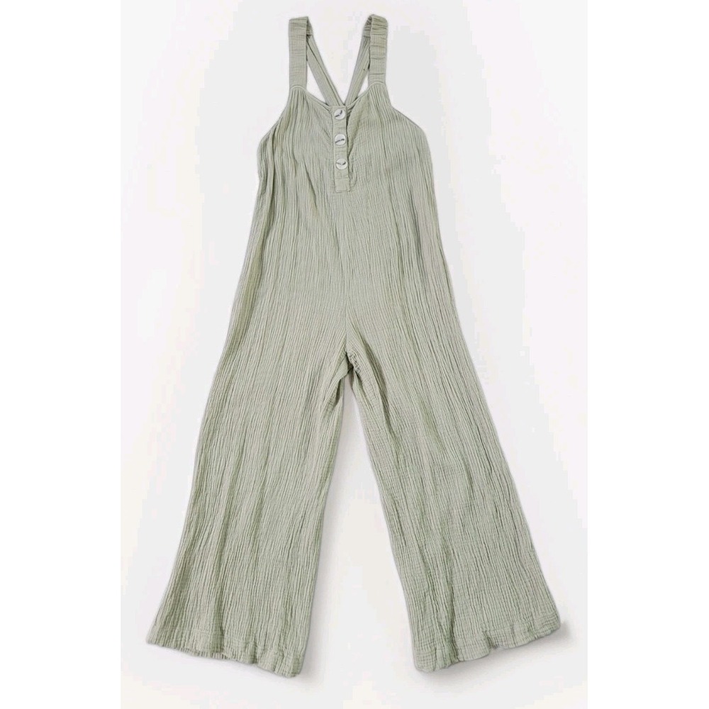 Zara Textured Jumpsuit in Sage Size Large